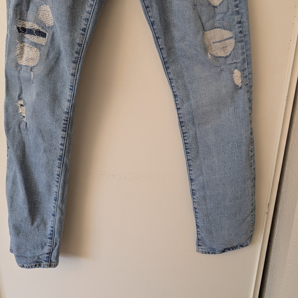 GAP Mens 31x32 Cone Denim Jeans Distressed Slim Casual Streetwear Classic - Picture 2 of 8